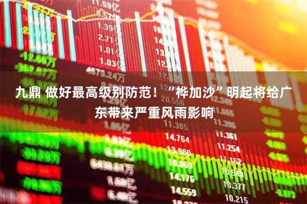 九鼎 做好最高级别防范！“桦加沙”明起将给广东带来严重风雨影响
