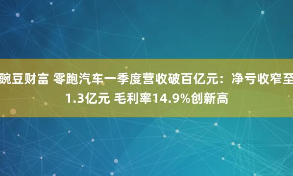 豌豆财富 零跑汽车一季度营收破百亿元：净亏收窄至1.3亿元 毛利率14.9%创新高